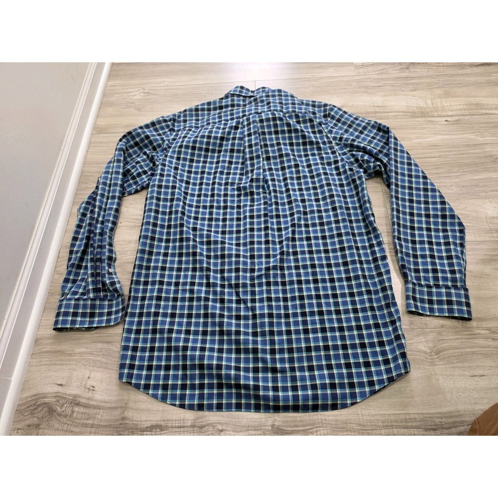 Duluth Trading Co Mens Large Blue Button Shirt Check - Picture 7 of 8